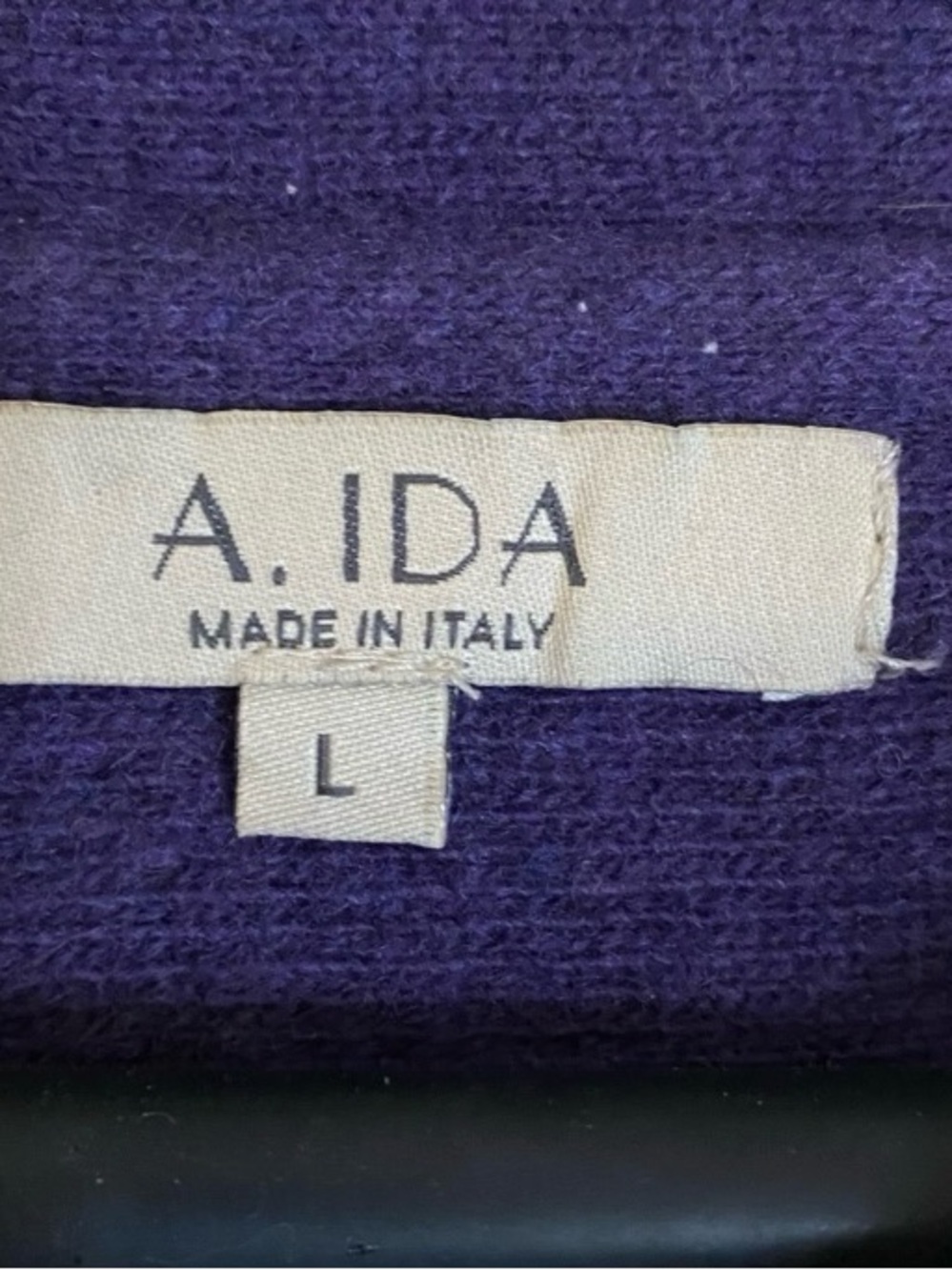 A.ida Made in Italy Purple Wool Blend Buttoned Crop Shawl Collar - Picture 5 of 9